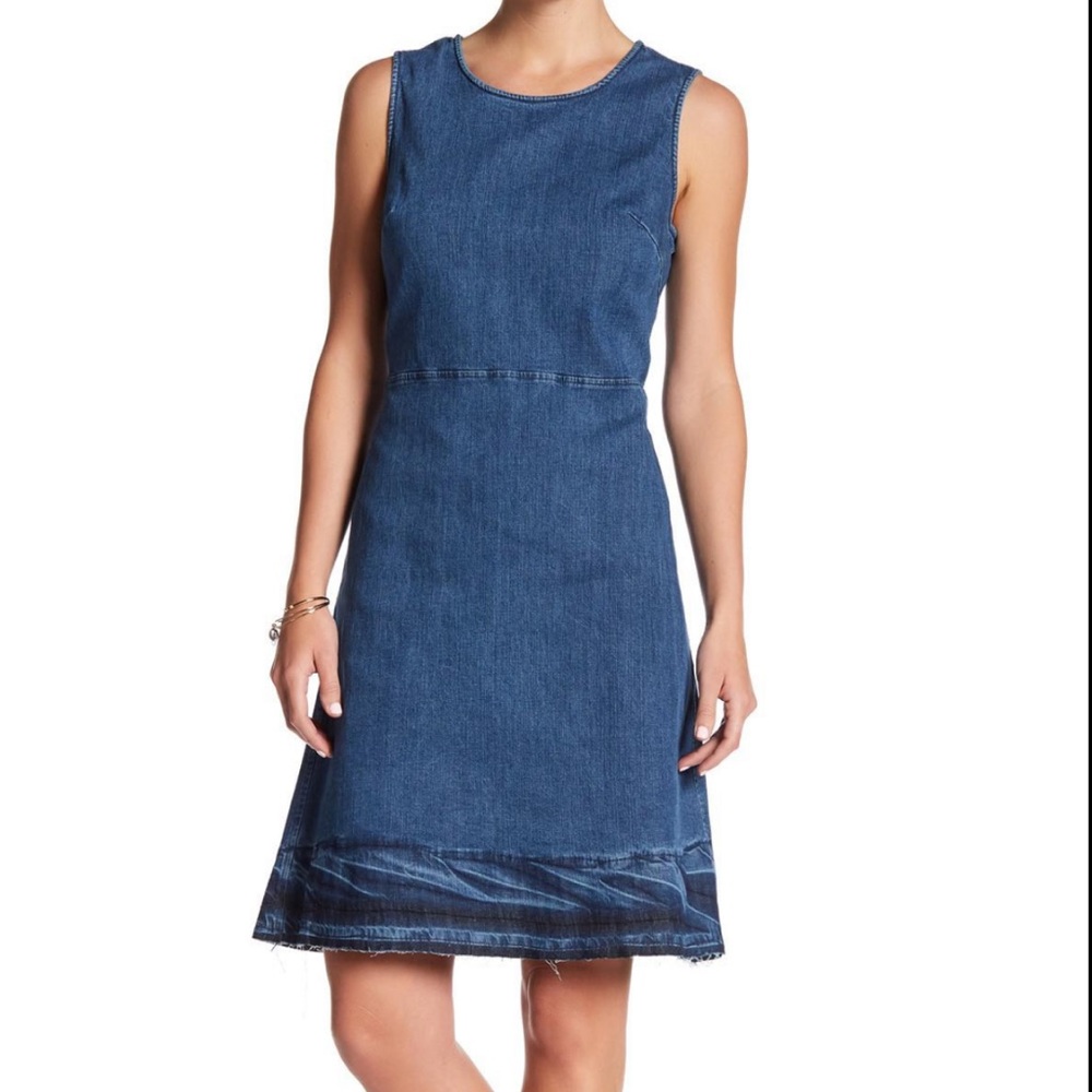 WOMEN'S HOPE & HARLOW DISTRESSED HEM JEAN DRESS